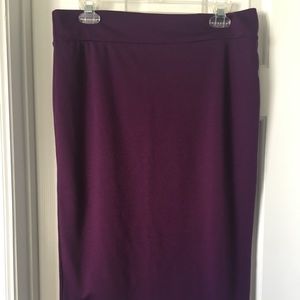 Purple cotton pencil skirt
